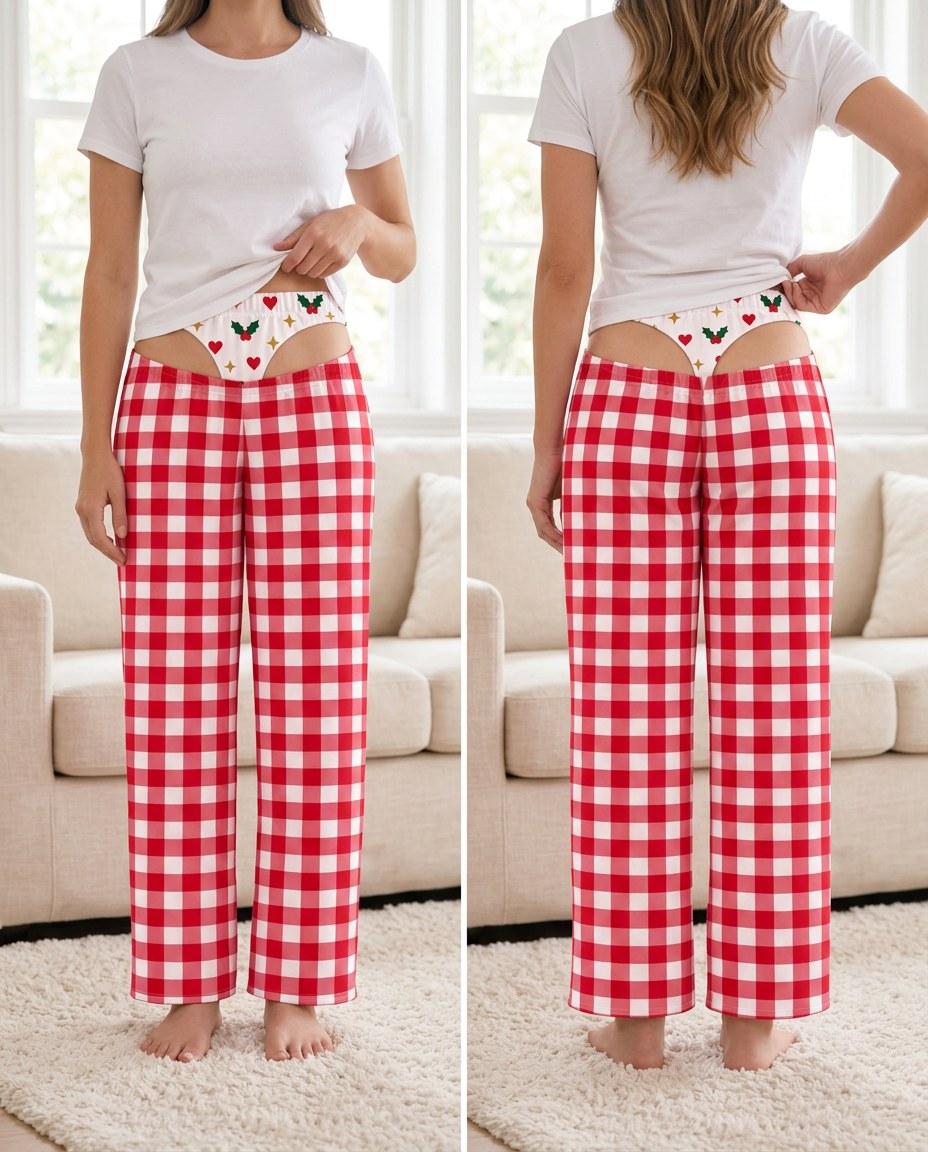 Gingham Holly Hearts – front and back