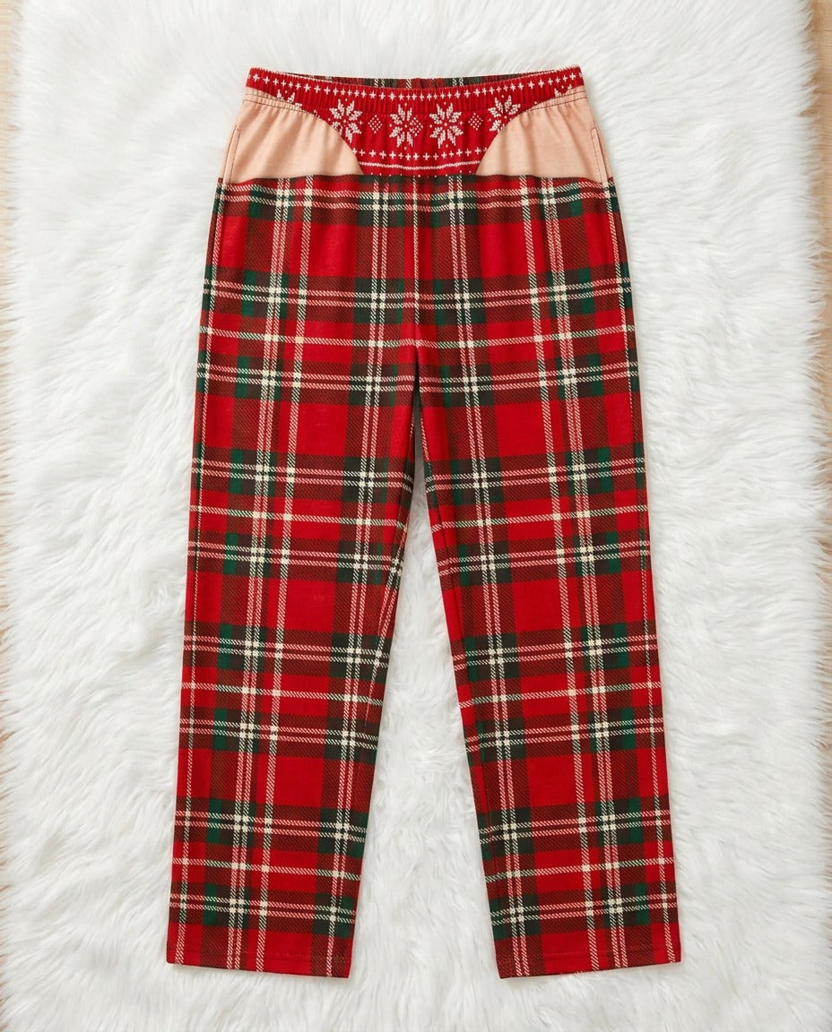Snowflake Thong Tartan – flat lay