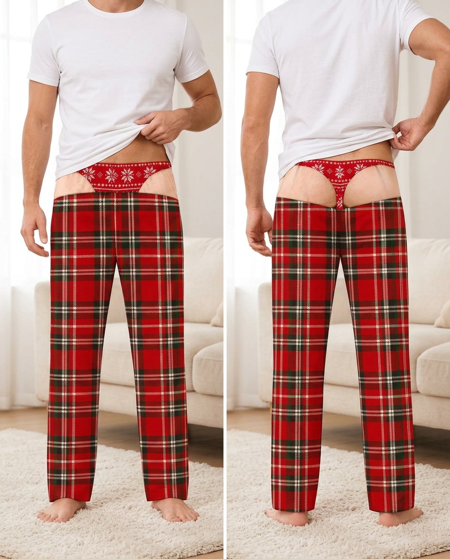 Snowflake Thong Tartan – front and back
