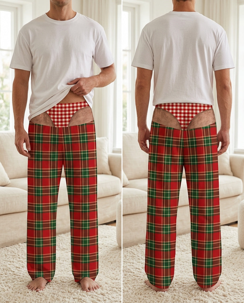 Plaid Gingham Briefs – front and back