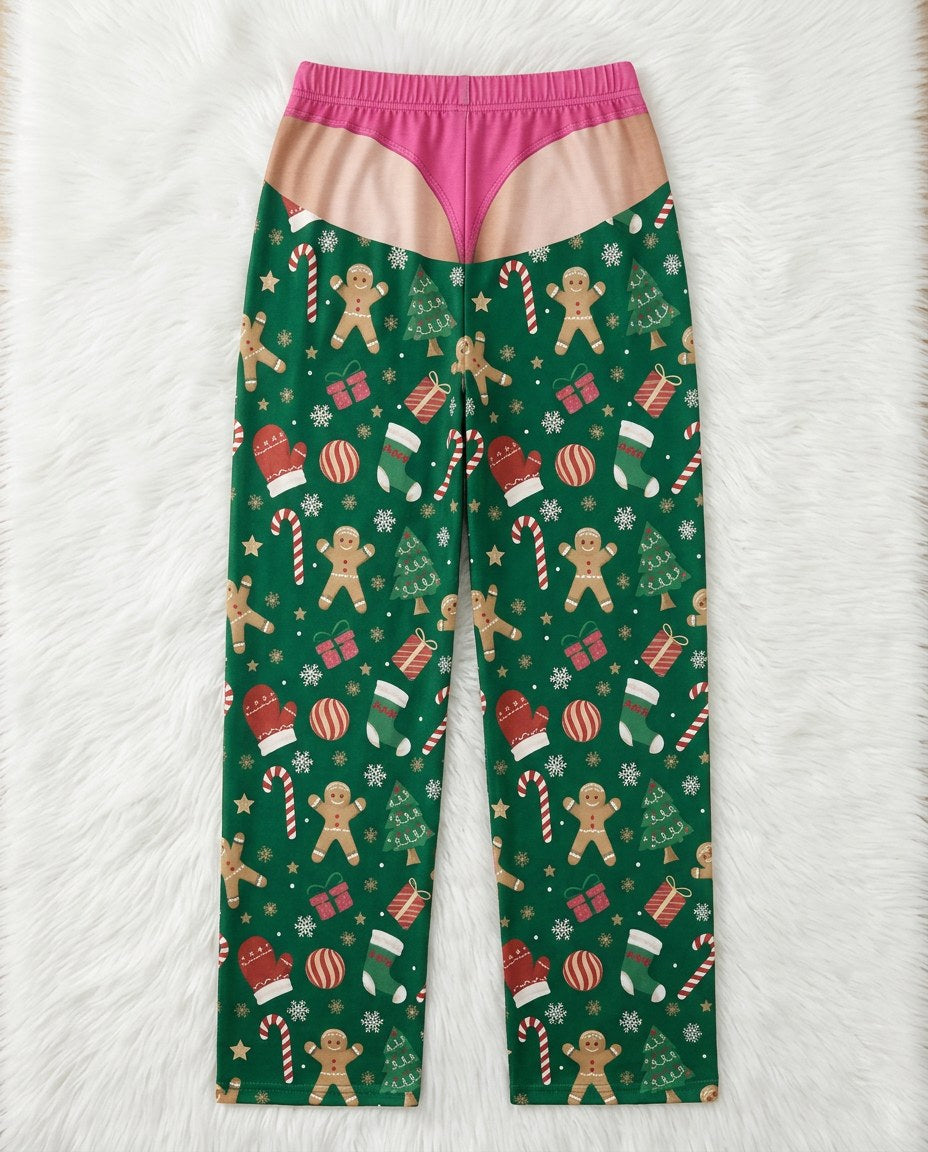 Gingerbread Pink Thong – flat lay