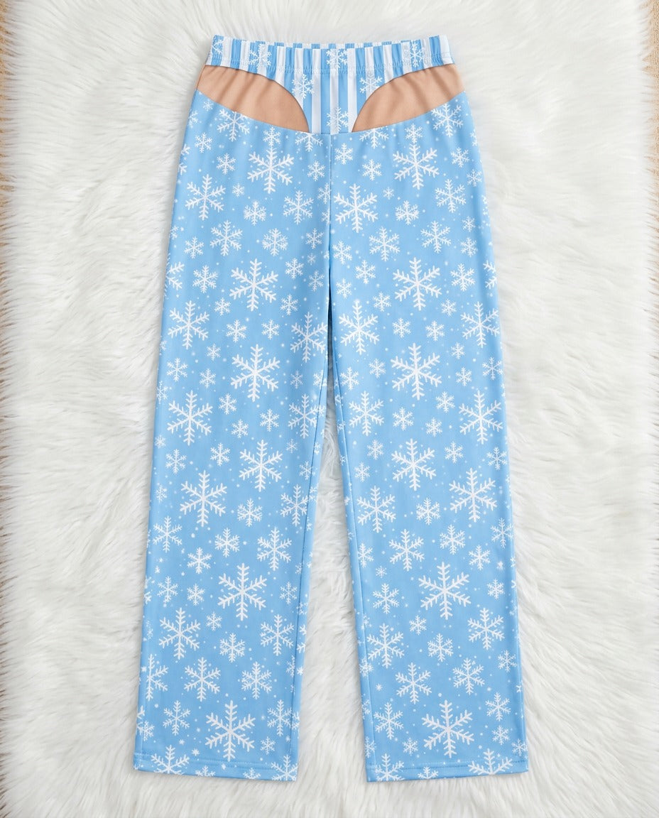 Icy Blue Snowflakes – flat lay