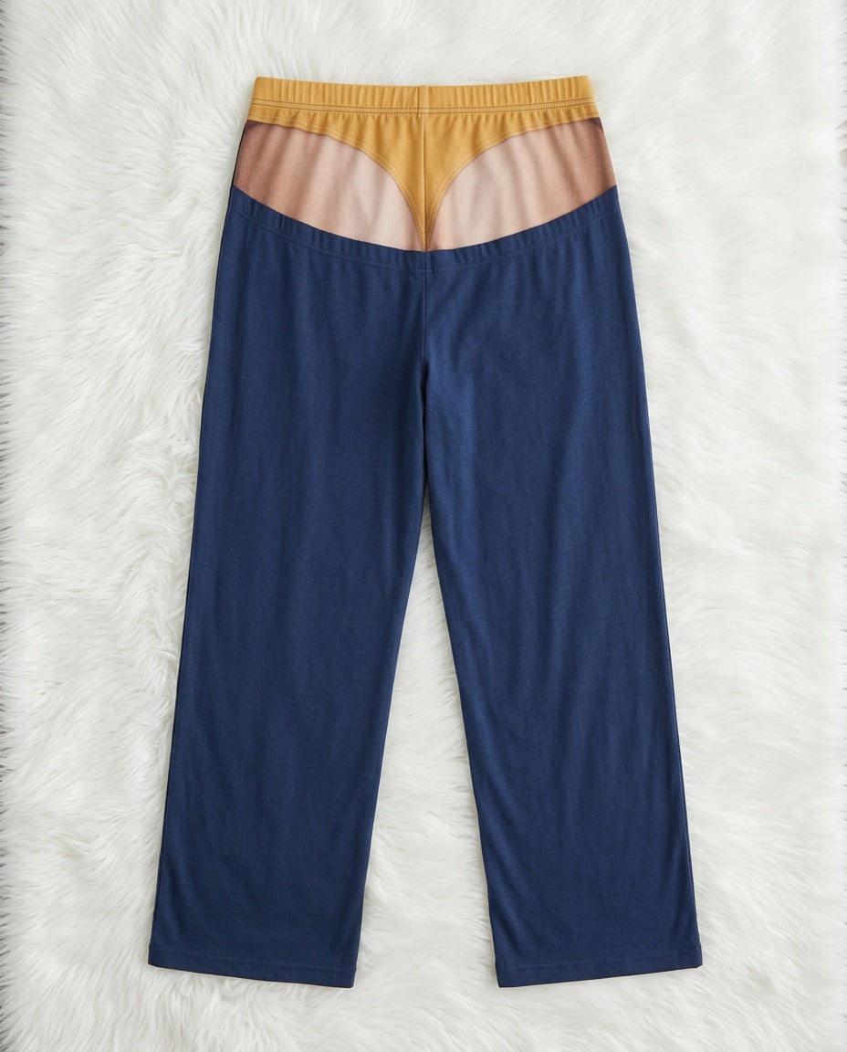 Navy Golden Thong – flat lay